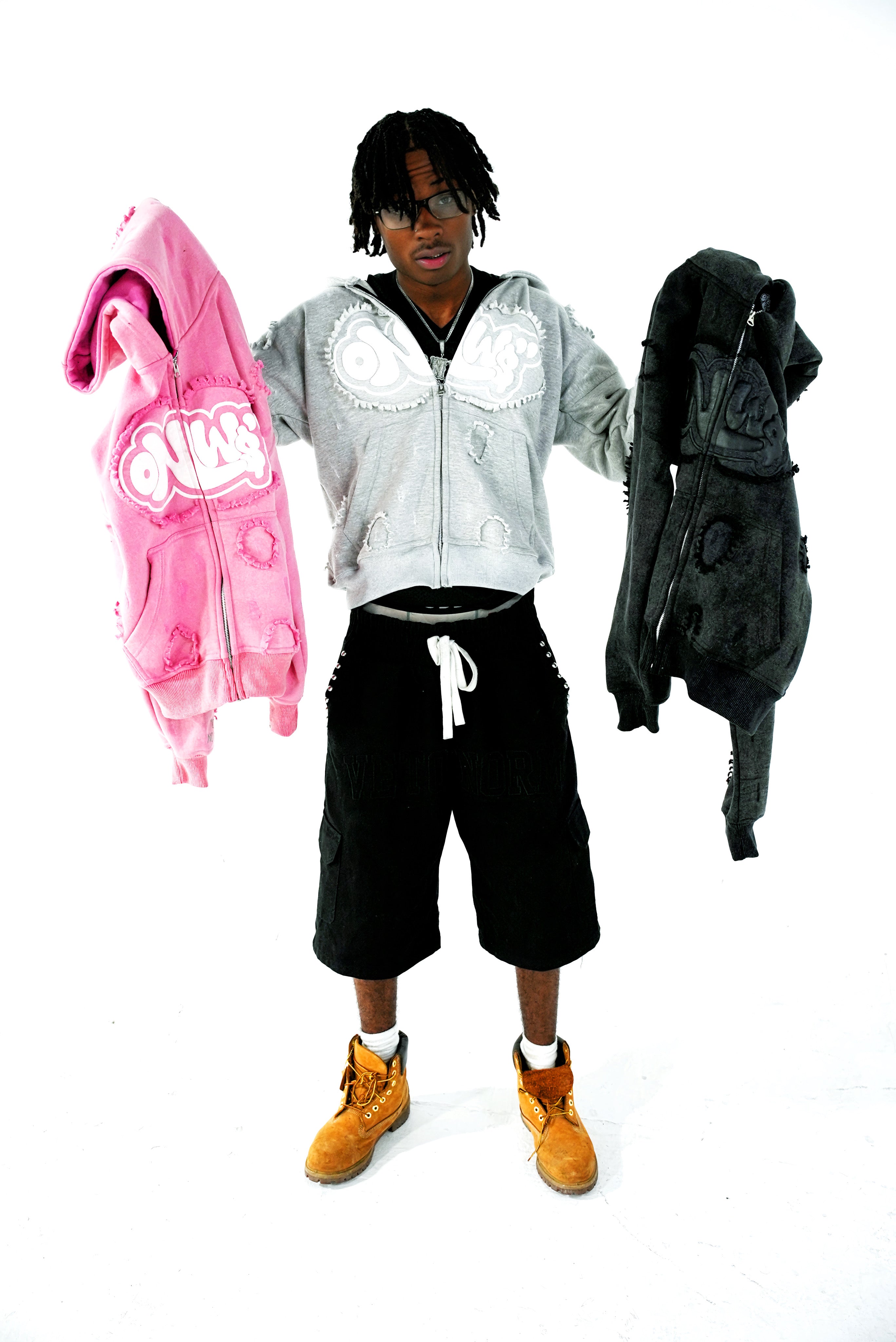 ONW DISTRESSED ZIP UP “COOL GREY”