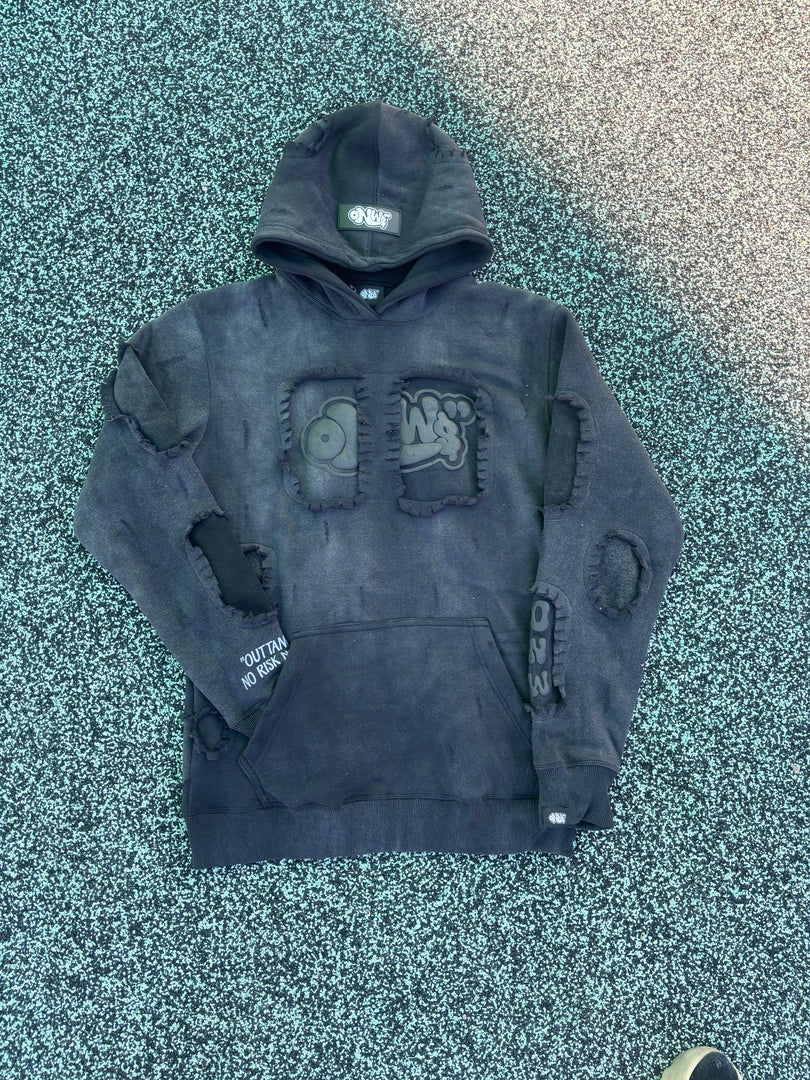 ONW DISTRESSED HOODIE”ARKHAM”