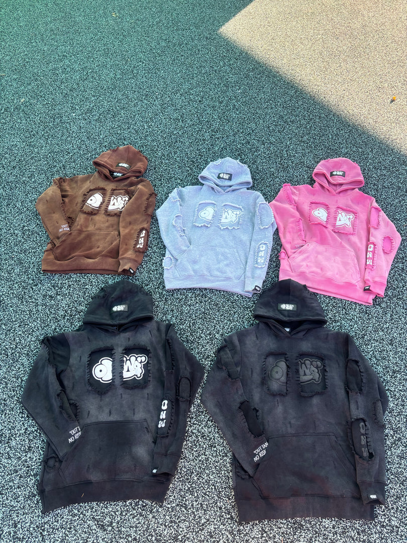 ONW DISTRESSED HOODIE “OREO”