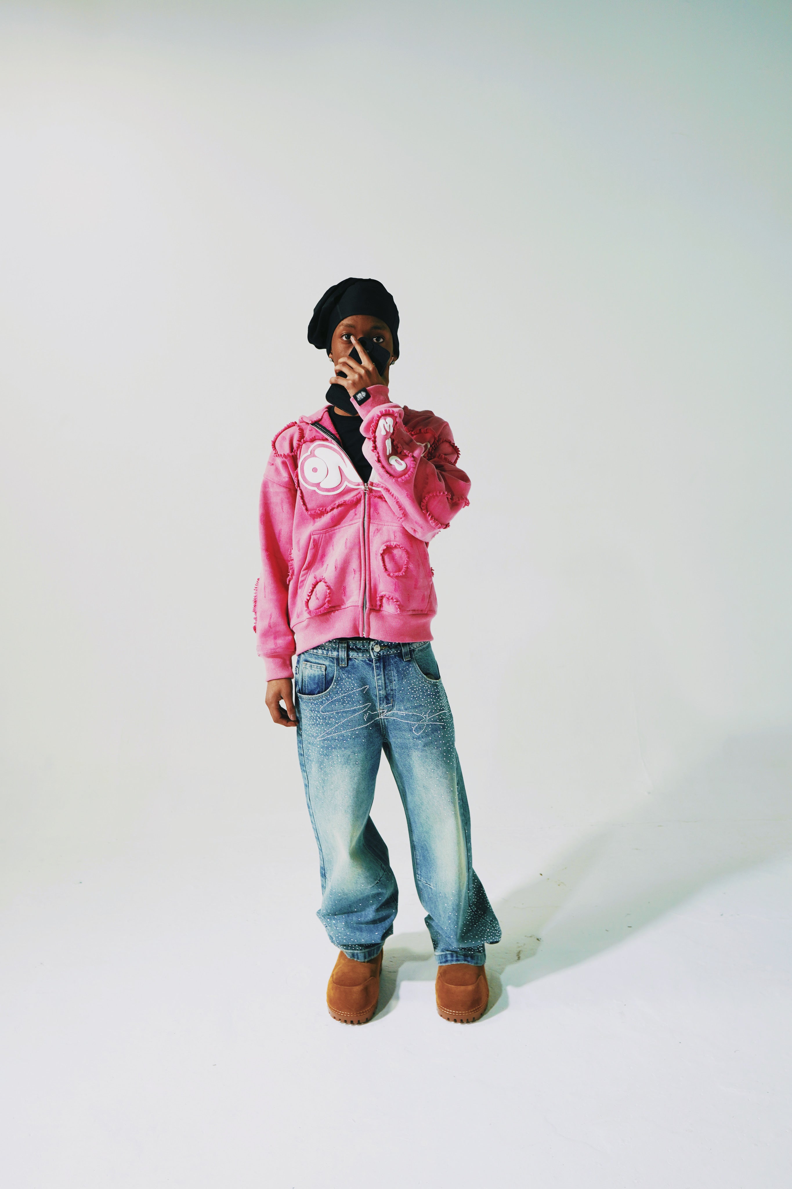 ONW DISTRESSED ZIP UP “FUCHSIA”