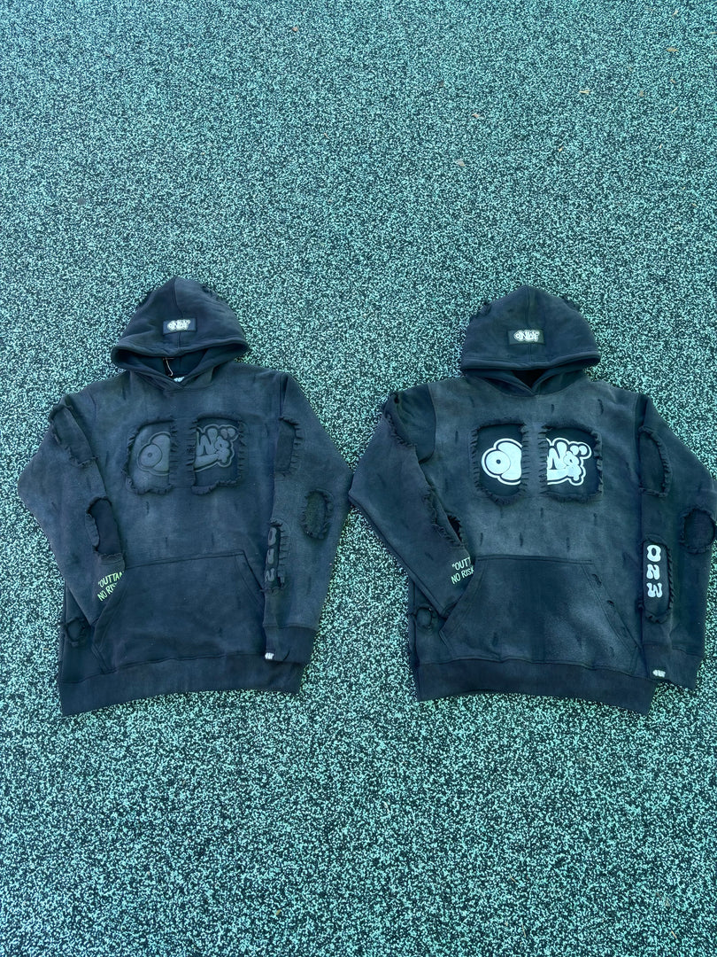 ONW DISTRESSED HOODIE “OREO”