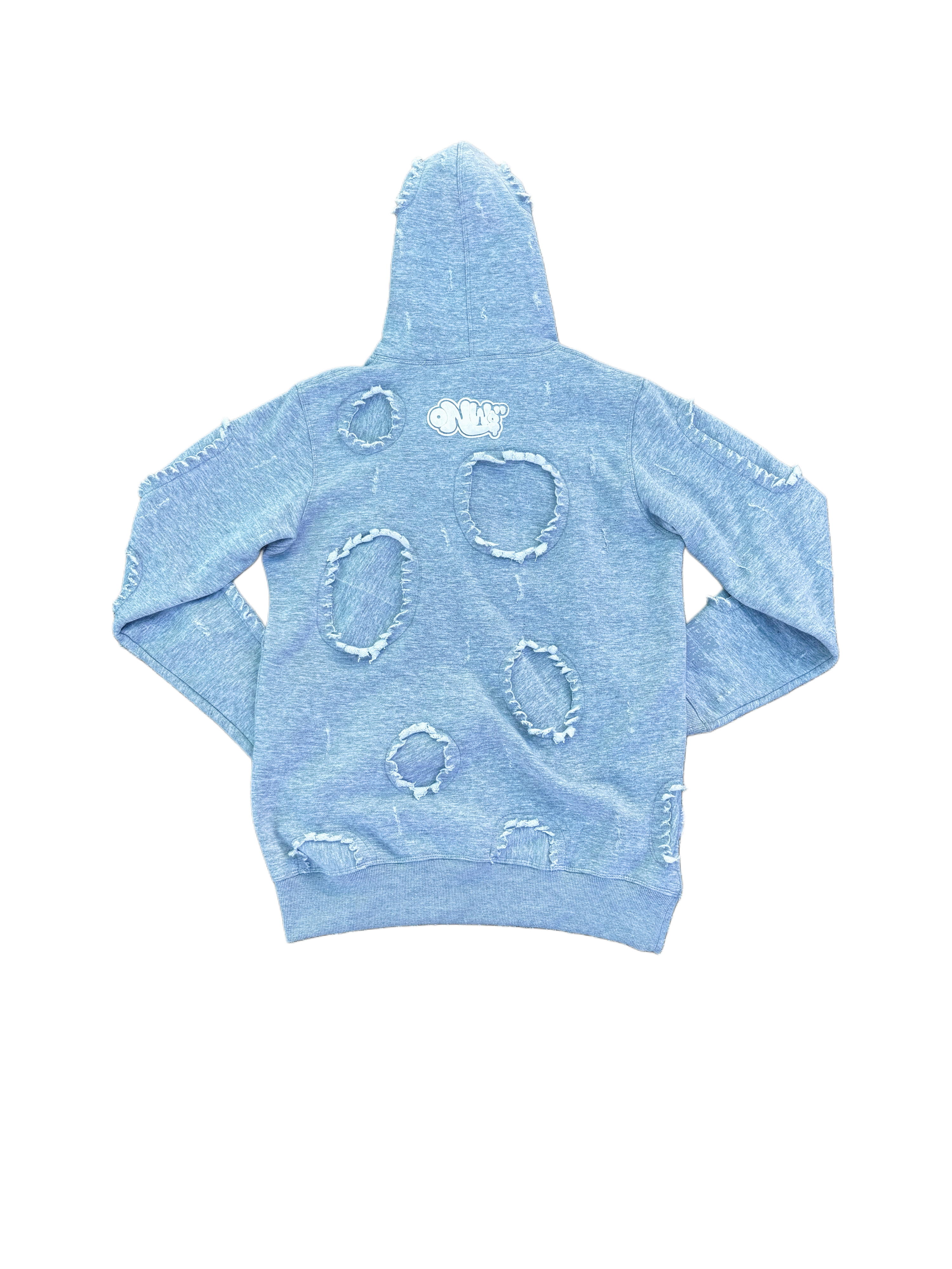 ONW DISTRESSED HOODIE “COOL GREY”
