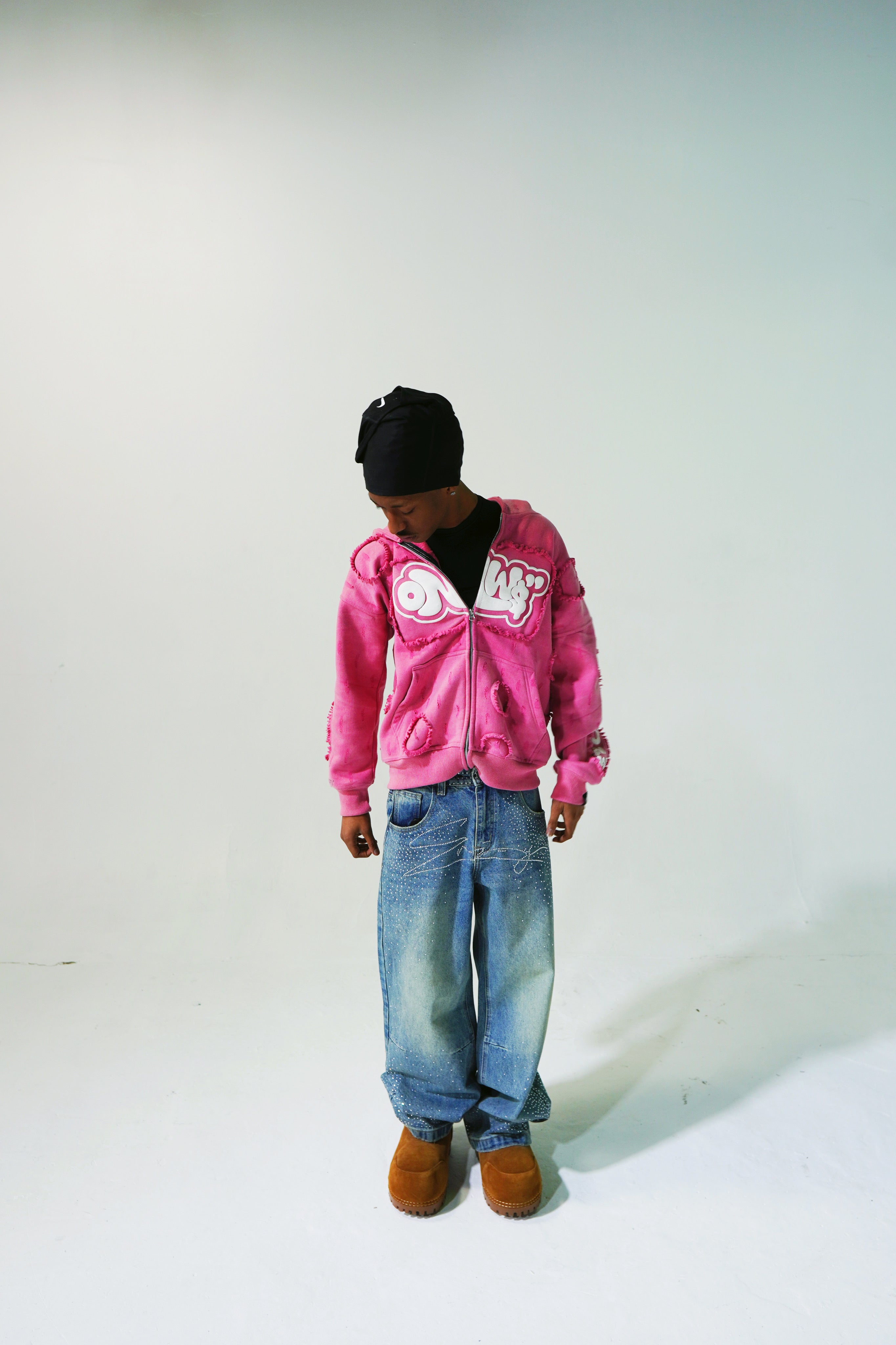 ONW DISTRESSED ZIP UP “FUCHSIA”