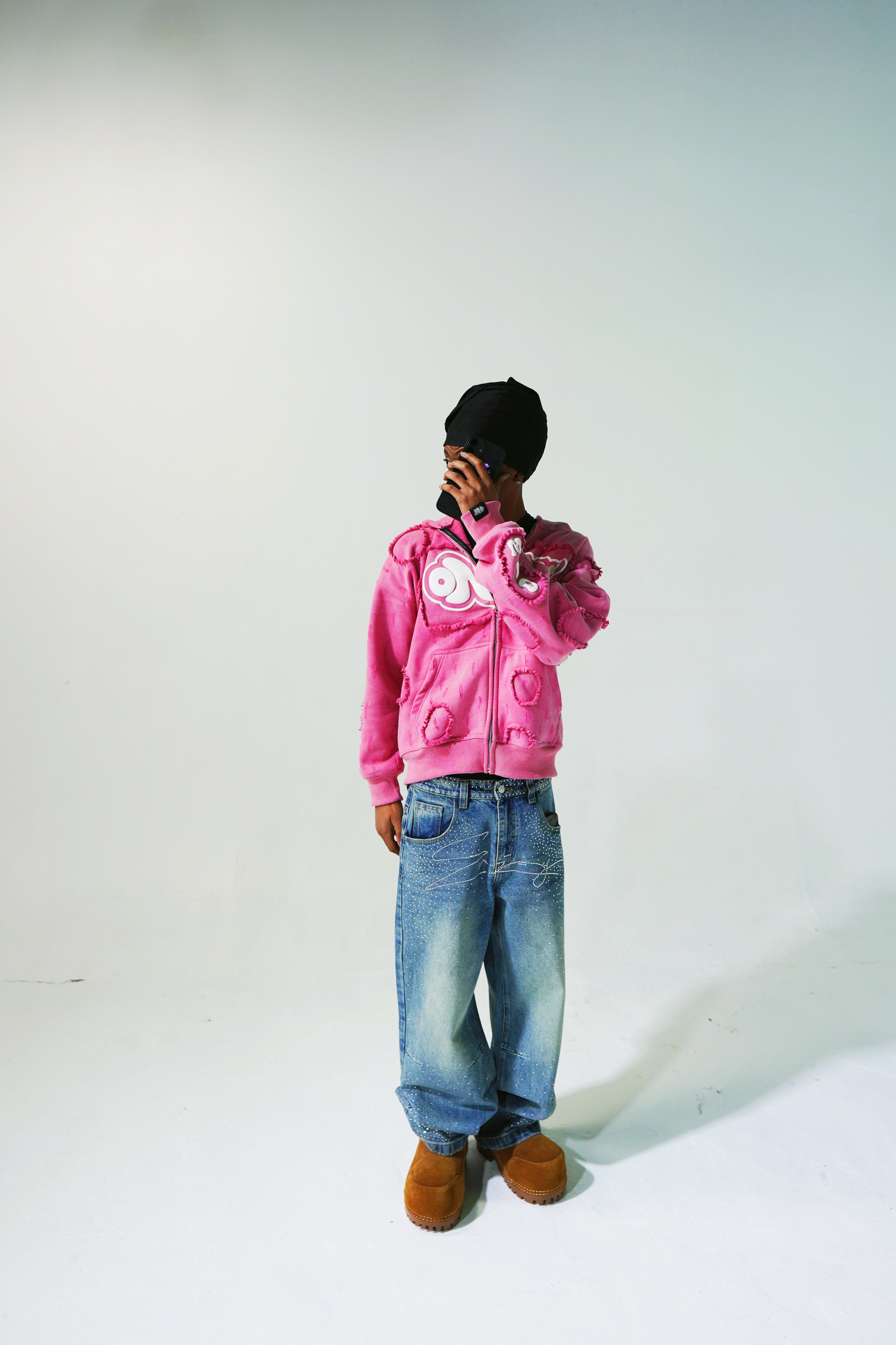 ONW DISTRESSED ZIP UP “FUCHSIA”